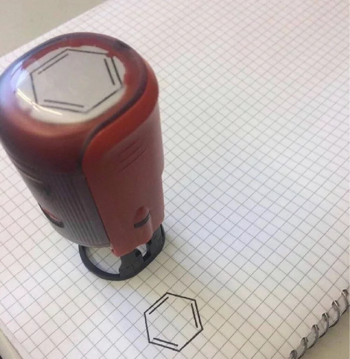 Benzene ring stamp - Stamp, Notebook, Institute, Studies, Benzene, Organic chemistry