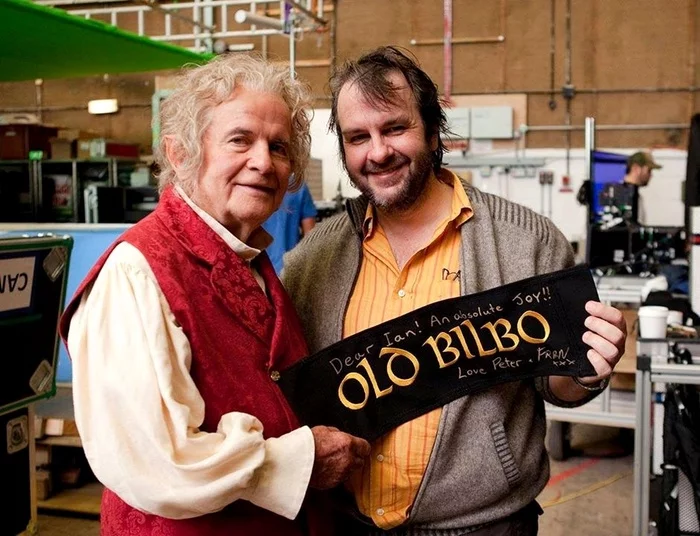 Bilbo Baggins finished filming - Ian Holm, Peter Jackson, The hobbit, Lord of the Rings, Actors and actresses, Photos from filming, Celebrities