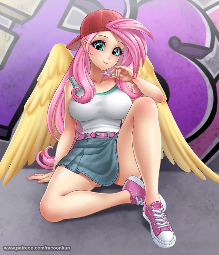 Флатти - My Little Pony, Хуманизация, Fluttershy, Racoonkun, Длиннопост