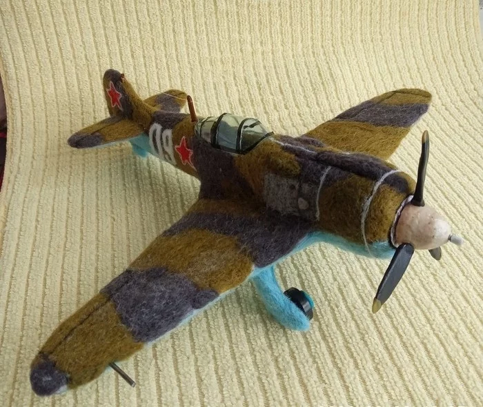 La-5 made of wool - Technics, LA-5, Airplane, Dry felting, Aviation, Modeling, Only old men go to battle, Maestro, Fighter, Longpost, Needlework without process