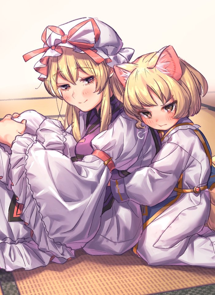 Yukari & Ran , Anime Art, Touhou, Yakumo Yukari, Yakumo Ran, Masanaga, 