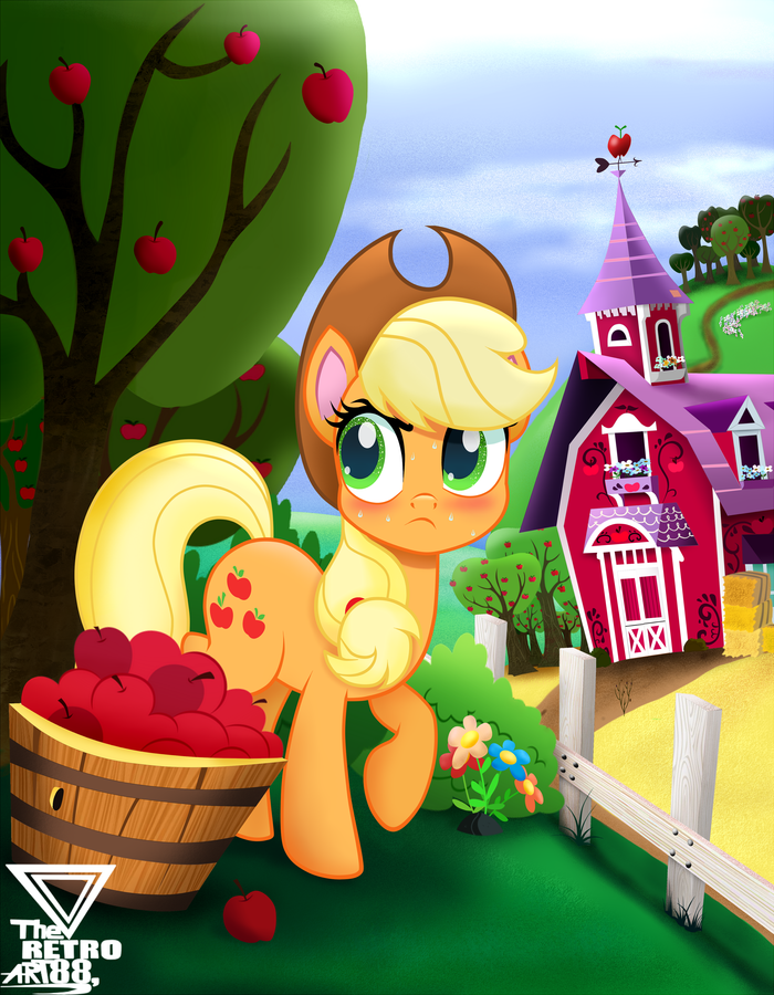  My Little Pony, Ponyart, Applejack, Big Macintosh, Applebloom, Theretroart88, 