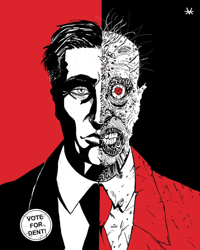 Two-face - Моё, Two-Face, DC Comics, Арт