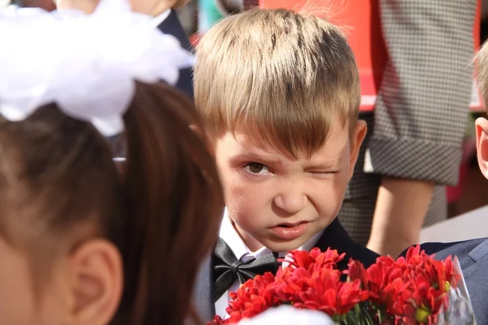 First grader - My, The photo, September 1, School, First grader, Children