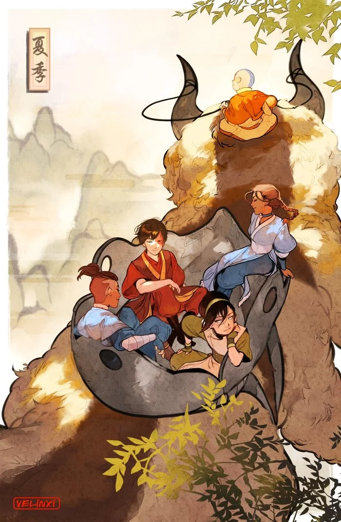 Flight - Art, Fan art, Avatar: The Legend of Aang, Cartoons, Appa, Aang, Qatar, Zuko, , Sokka, Toph Beifong