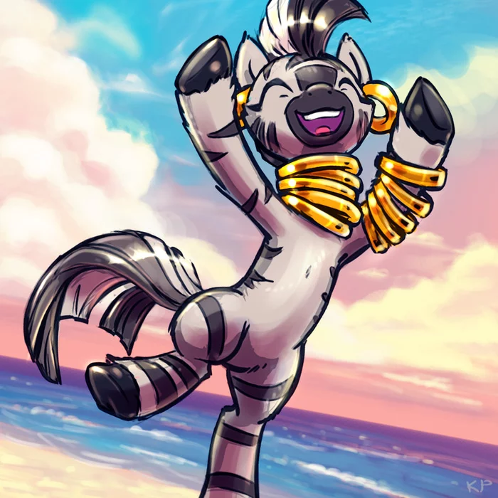 There's nothing I love more in my reach, then Equestria's nudist beach! - My little pony, PonyArt, Zecora, MLP Zebra