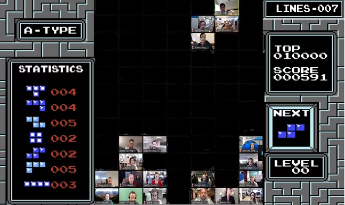 Zoom-Tetris - Моё, Тетрис, Видеоконференция, Игры, ZOOM Cloud Meetings