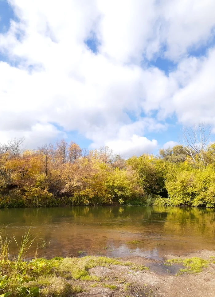 Autumn day - My, Autumn, Russian Railways, Photo on sneaker, Samara Region, Longpost, River