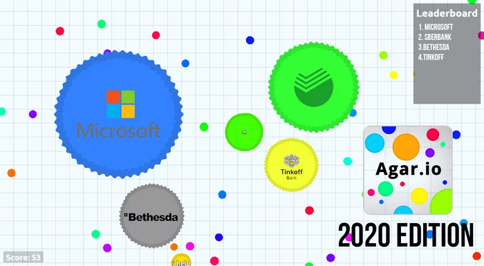 AGARIO 2020 EDITION - NEW VERSION TOP_JOB - My, Agario, Sberbank, Tinkoff, Microsoft, Mergers and acquisitions, Tinkoff Bank