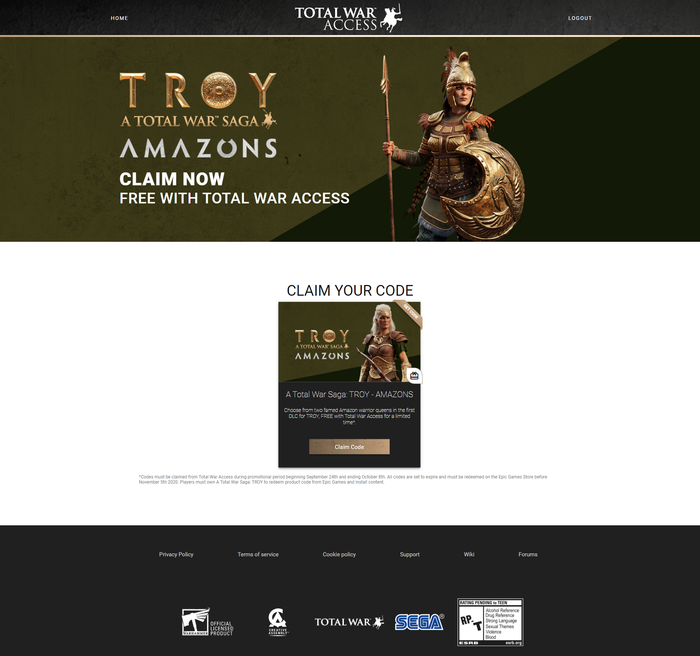 [Epic Games Store]A Total War Saga: TROY - AMAZONS DLC Epic Games Store, Epic Games Launcher, Epic Games,  , DLC, , Total War, 