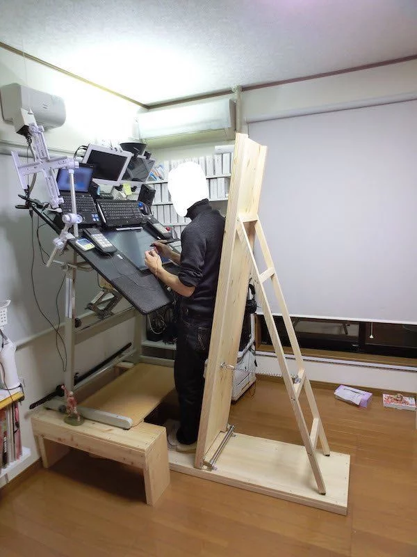 Japanese manga comic artist Yoshikadu Hamada is trying to create an ideal workspace at home - Artist, Japan, Workplace, Manga, Anime, Process, Convenience, Longpost