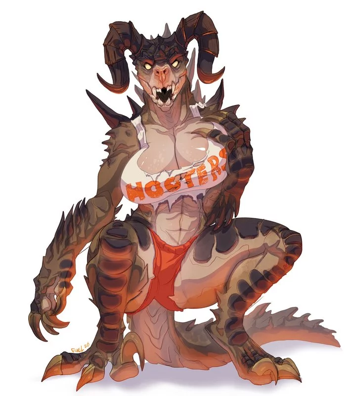 DEATHCLAW HOOTERS - Fivel, Art, Games, Fallout, Death claw, Hooters, Anthro