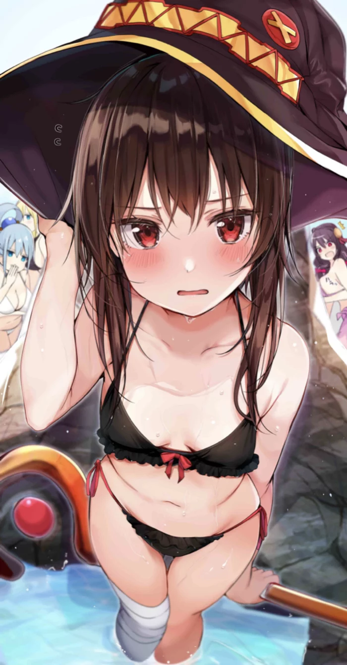 Megumin - NSFW, Konosuba, Megumin, Anime art, Anime, Swimsuit, Aqua, Darkness, Yunyun