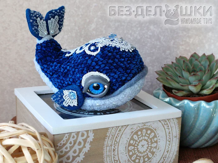 Interior toy Whale - My, Needlework with process, Whale, Crochet, Amigurumi, Dry felting, Toys, Interior toy, Handmade, Video, Longpost