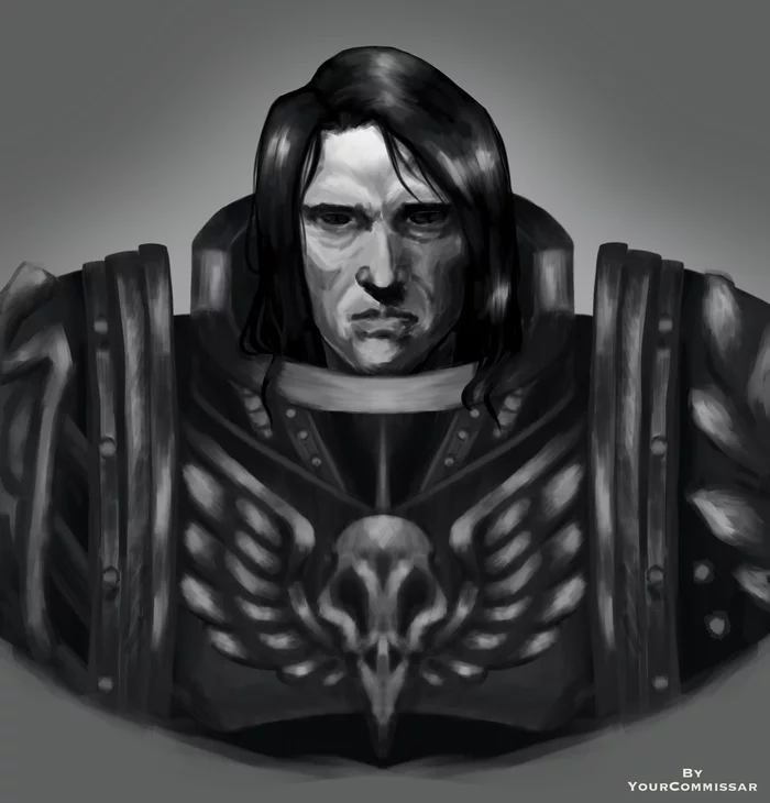 I continue to experiment with portraits - My, Corvus Corax, Wh Art, Primarchs, Warhammer, Warhammer 30k, Warhammer 40k, Raven guard, Horus heresy