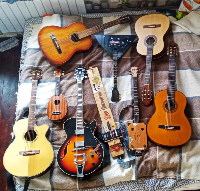 My strings - My, Musical instruments, Strings, Guitar, Collection, Acoustic guitar, Electric guitar, Ukulele, Balalaika