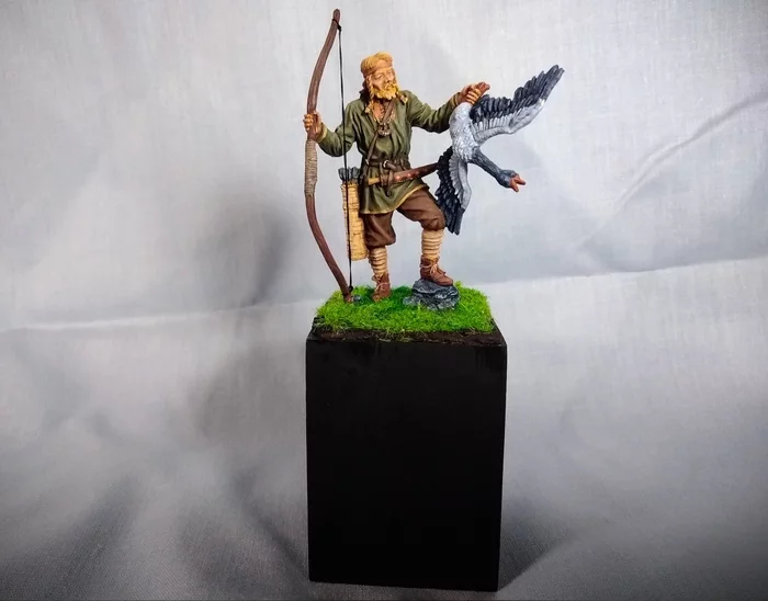 Painted Viking with a goose, scale 54mm - My, Painting, Tin soldiers, Hobby, With your own hands, Needlework without process, Викинги, Longpost