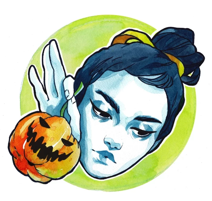 Halloween mini pumpkin - Pumpkin, Girl, My, Watercolor, Halloween pumpkin