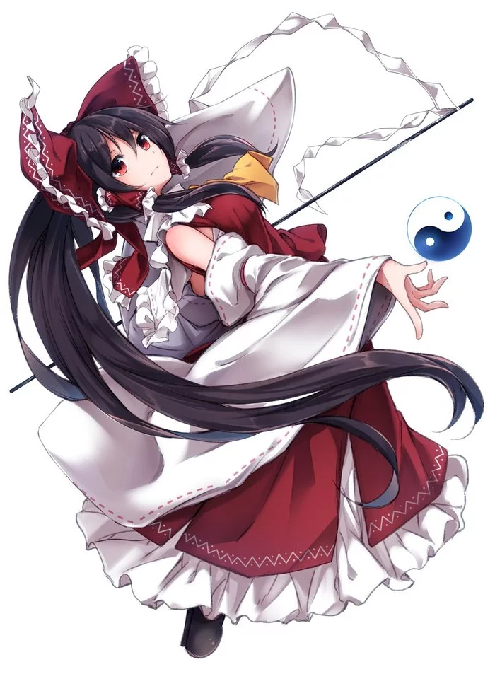 Hakurei Reimu - Аниме, Anime Art, Touhou, Hakurei Reimu, Midori misuriru8