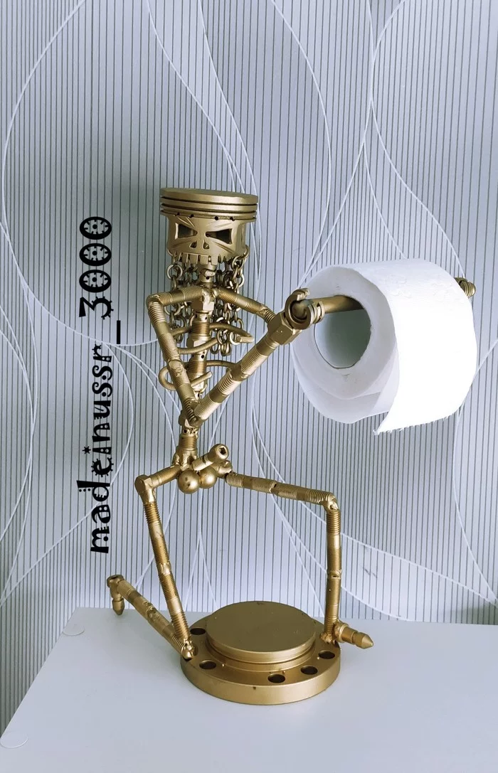 Toilet paper holder (Toilet paper holder) - My, Toilet, Welding, Crafts, With your own hands, Presents, Needlework, Iron, Holder, Longpost