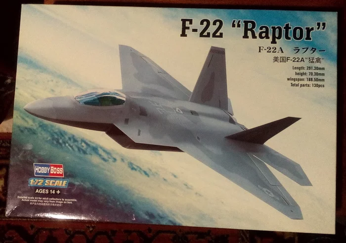 Lockheed-Martin F-22A Raptor, Hobby Boss, 1/72. Заметки по сборке - Моё, Стендовый моделизм, Сборная модель, Хобби, Сборка, Аэрография, Рукоделие с процессом, Авиация, Истребитель, Длиннопост