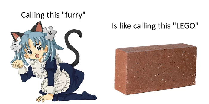 Know the difference - Furry, Not a furry, Bricks, Anime, Memes