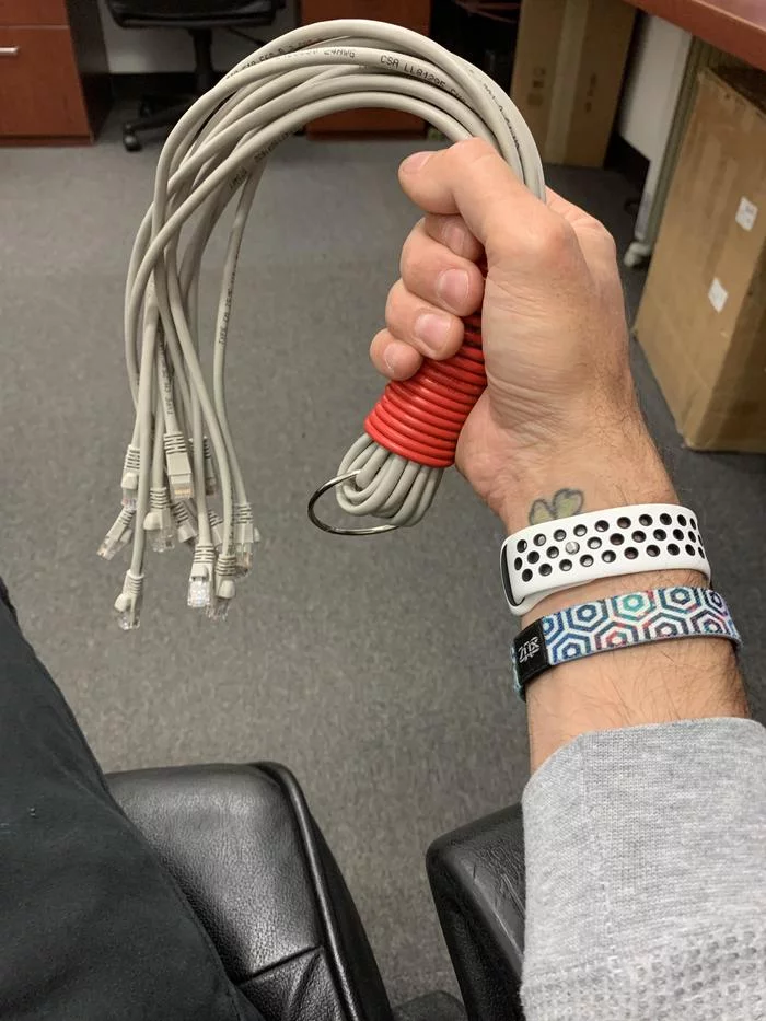 When an ordinary system administrator received a promotion to a boss and a dozen people under his command - The photo, Sysadmin, Work, Cable, Ethernet, Lash, BDSM, Bosses