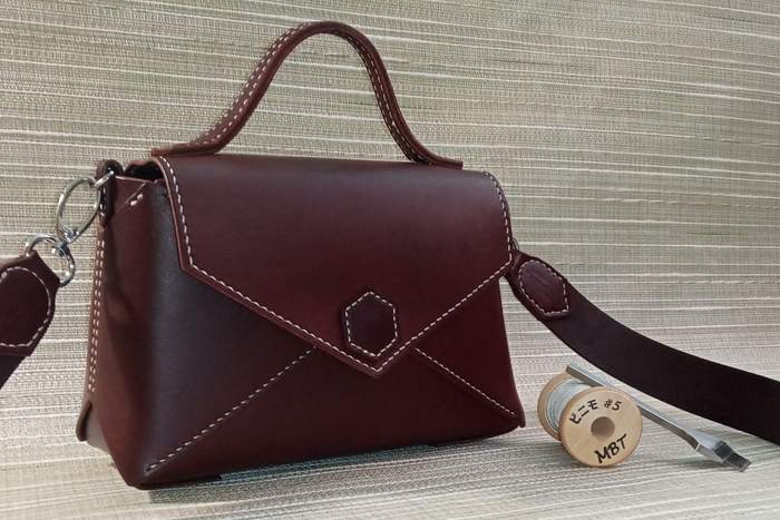 My first genuine leather handbags - My, Needlework without process, With your own hands, Natural leather, Сумка, Longpost, Leather