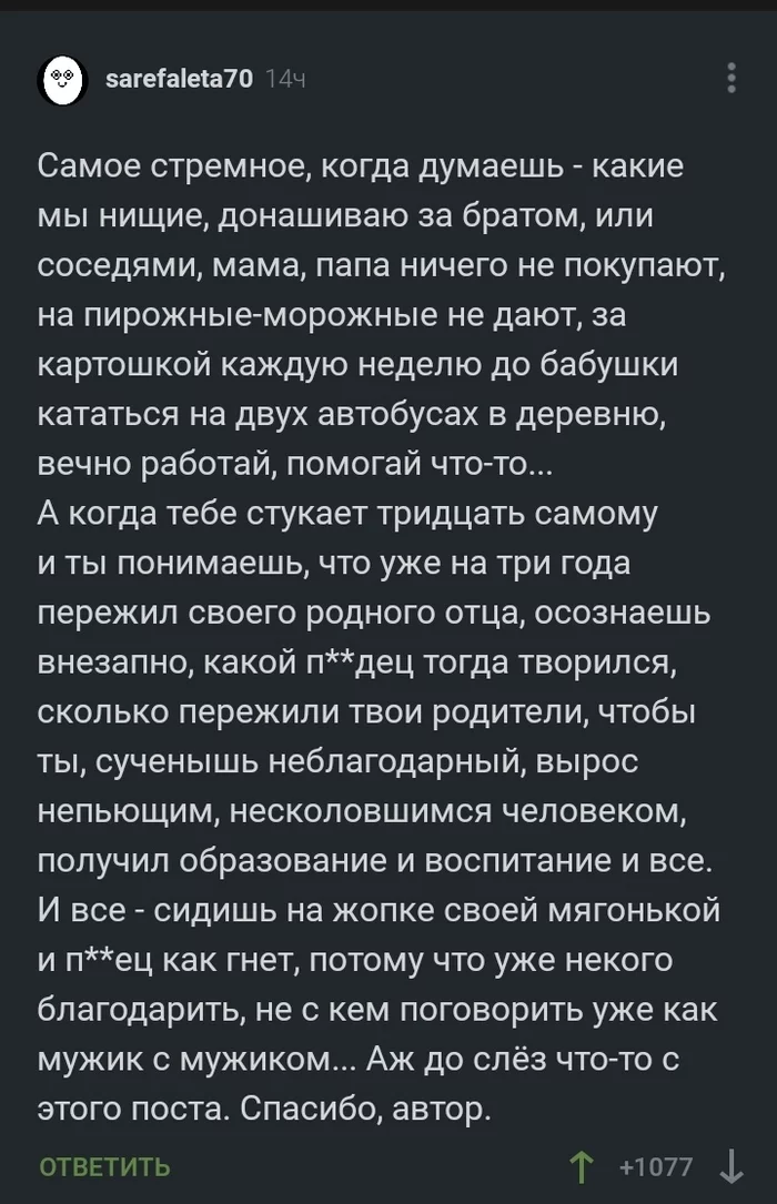 А поговорить очень хотелось бы - Комментарии на Пикабу, Отец, Воспоминания, Родители и дети