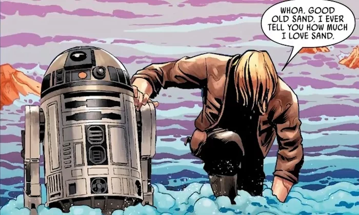 Hey. Good old sand. I never told you how much I love sand. - Star Wars, Luke Skywalker, R2-D2, Sand