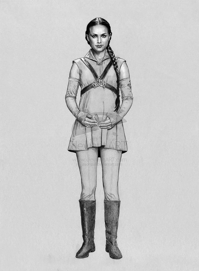 Padme Amidala in the works of American artist Jason Palmer - Star Wars, Padme Amidala, Costume, Sketch, Drawing, Deviantart, Artist, Art, Longpost