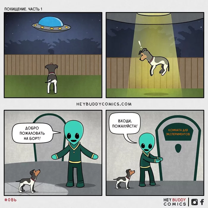 Kidnapping - Comics, Translated by myself, Heybuddycomics, Longpost, Dog, Aliens