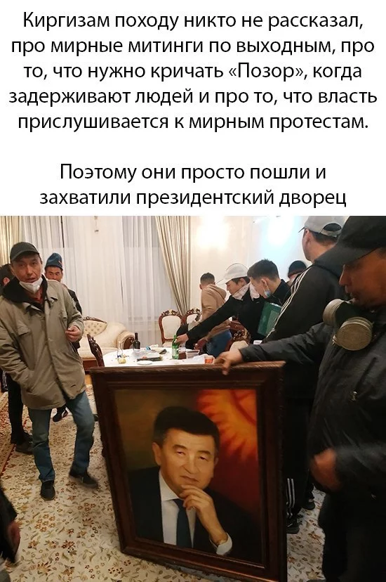 Negroes, Negroes... The Kyrgyz simply vandalized the Presidential Palace - Kyrgyz, Protest, Loot, Picture with text, Kyrgyzstan, Politics, Protests in Kyrgyzstan