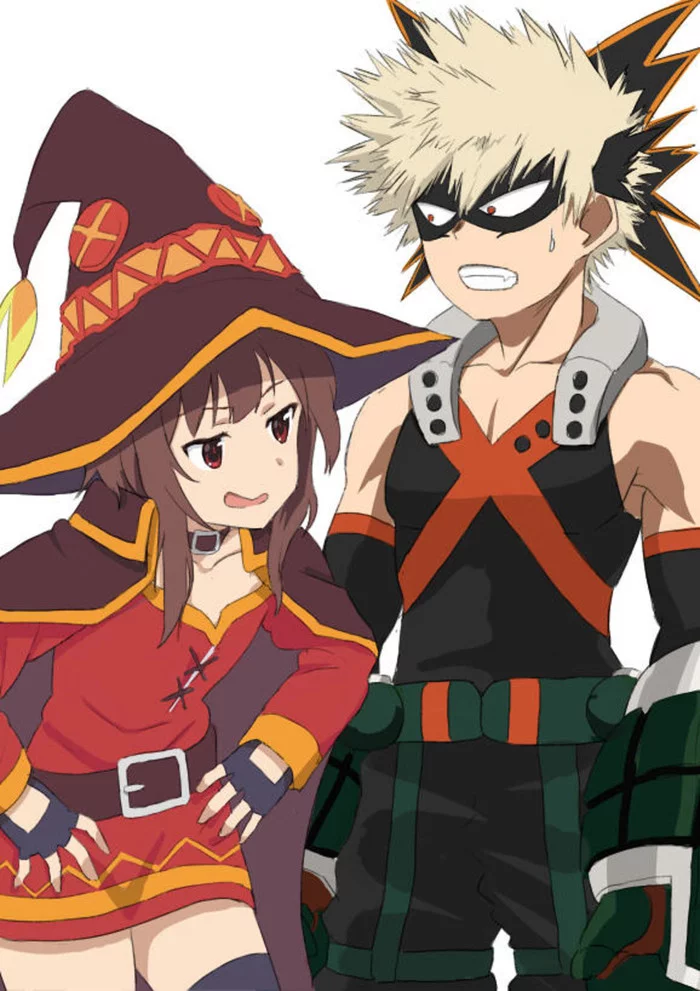 And this is what you call an explosion? - Anime, Anime art, Konosuba, Boku no hero academia, Megumin, Katsuki Bakugou, Crossover