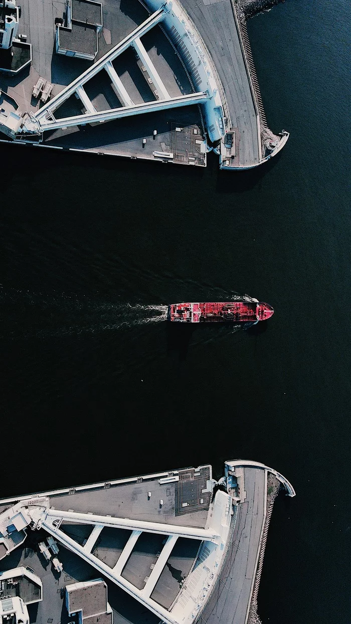 Copter time 1 - My, Quadcopter, Drone, Cad, Kronstadt, Ship, Sea, The photo, Water, Mavic Air, DJI Mavic Air, Saint Petersburg