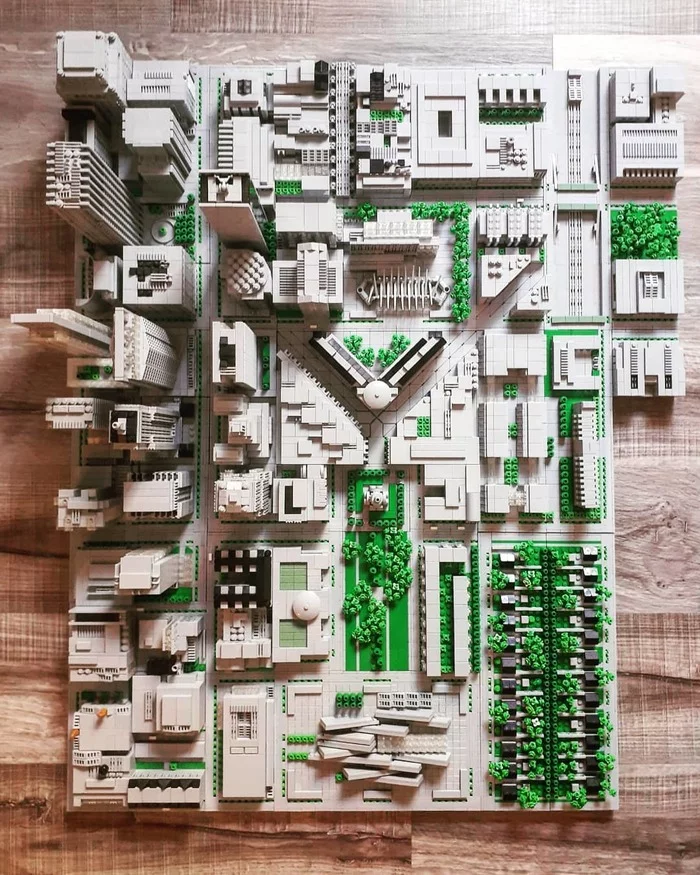 A large metropolis from Lego. View from above - The photo, Constructor, Lego, Homemade, Town, Architecture