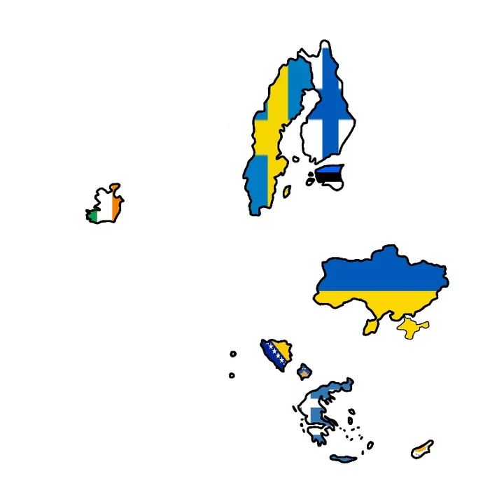 European countries without red on their flag - Cards, Flag, Red, Europe