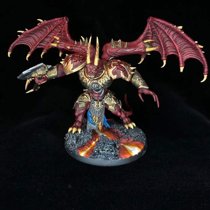 Demon Prince - Моё, Wh miniatures, Warhammer 40k, Хаос, Chaos Daemons, World Eaters, Длиннопост