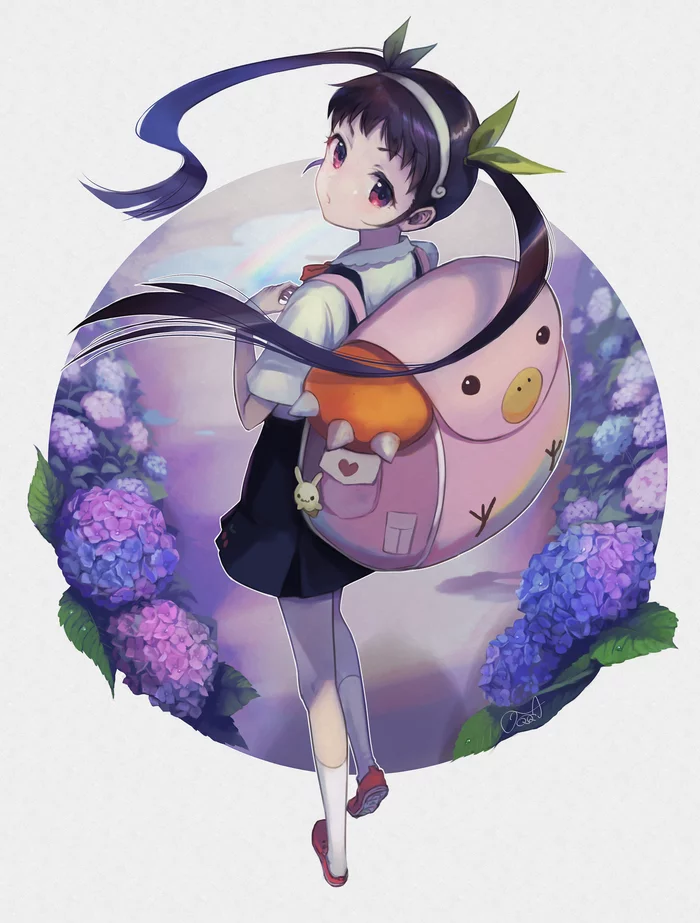 Mayoi - Anime, Anime art, Monogatari series, Hachikuji Mayoi