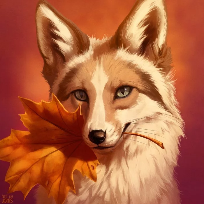 Autumn leaf - Fox, Leaves, Autumn leaves, Johis, Art