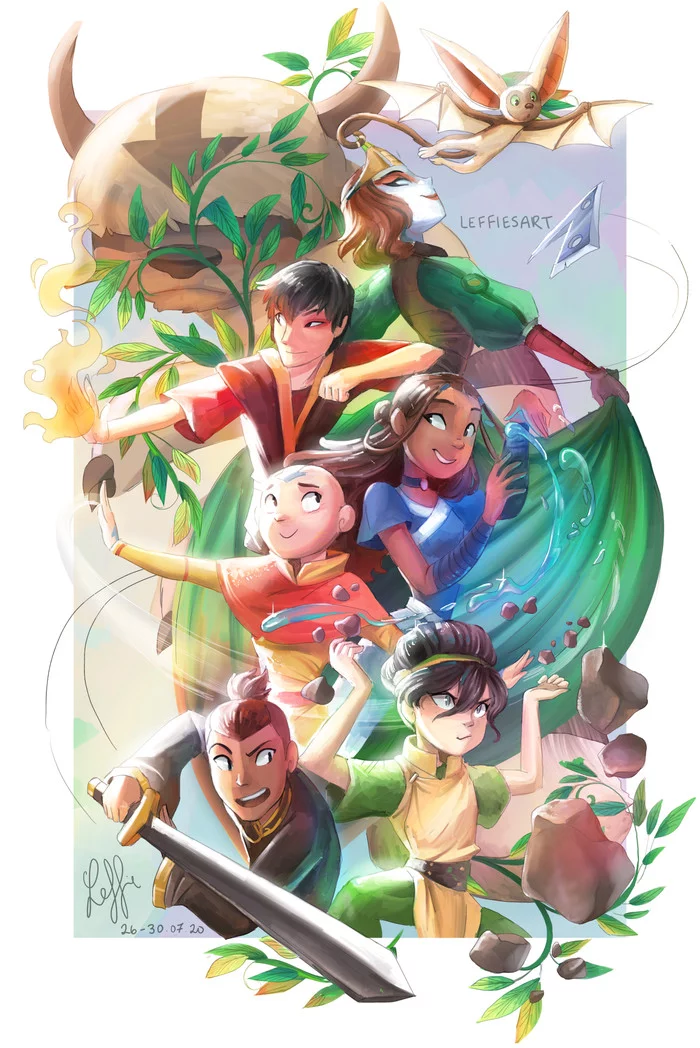 Team Avatar - Avatar: The Legend of Aang, Aang, Sokka, Toph Beifong, Suyuki, Zuko, Appa, Art, , Animated series, Qatar