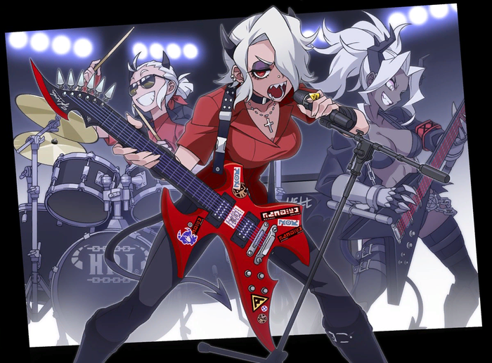 The awesome band Helltaker, Justice, Judgement, Zdrada, Anime Art, 