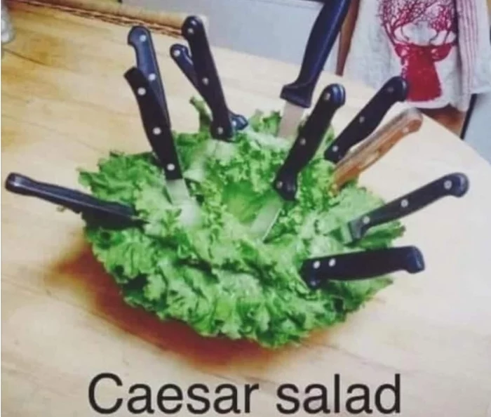 Caesar salad - Caesar, BRUTUS, Knife, Salad