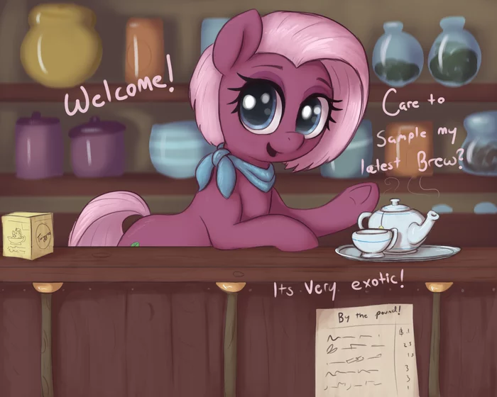 The tea pony is glad to see you - My little pony, PonyArt, Jasmine Leaf