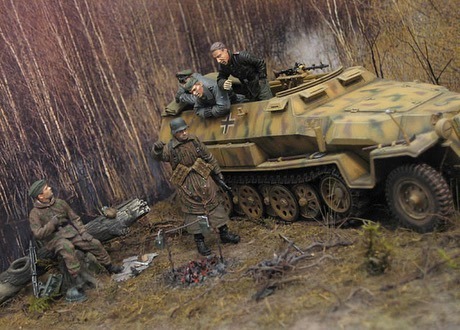 Where can I find the commander? - Modeling, Stand modeling, The Second World War, The Great Patriotic War, Technics, The photo, The soldiers, Germans, Longpost