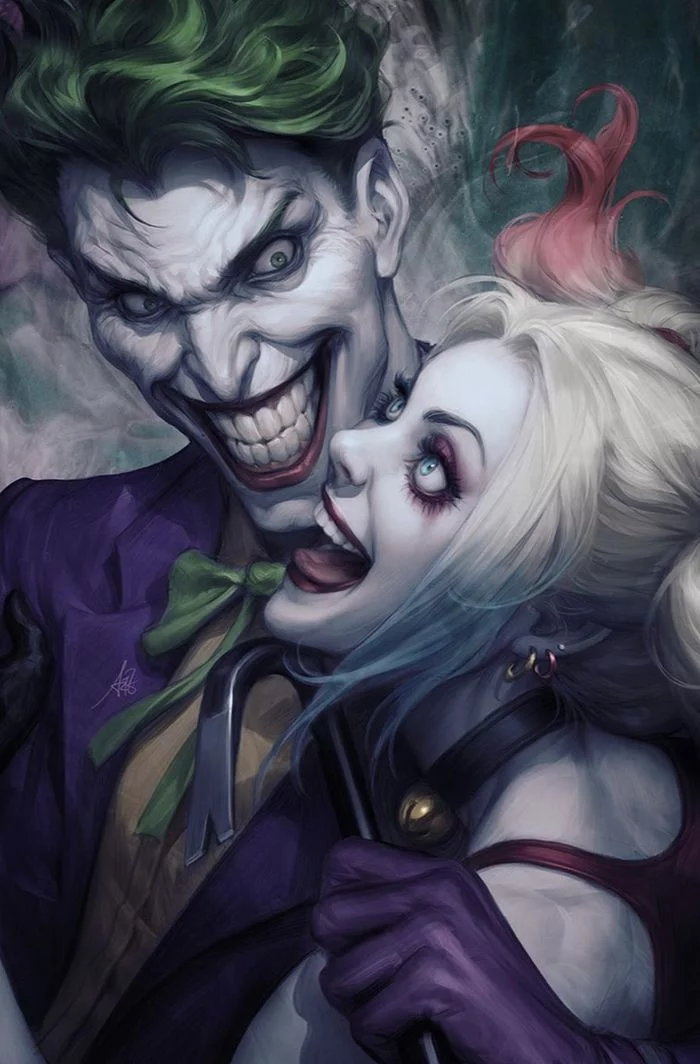 Joker & Harley Quinn - Art, Drawing, DC, Dc comics, Joker, Harley quinn, Supervillains, Artgerm