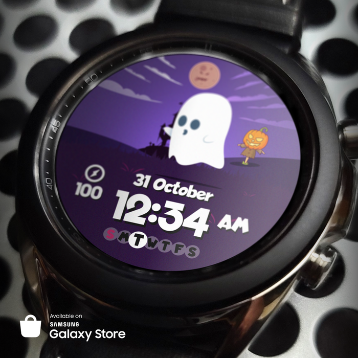 Halloween Ghost-    Samsung Galaxy Watch , , ,  , Samsung Galaxy, Samsung, Samsung galaxy Watch, Watchface, 