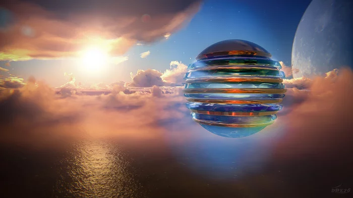 Spheroid - 3D, From 3D to 2D, 3DS max, GIF, Sphere, Landscape, Animation