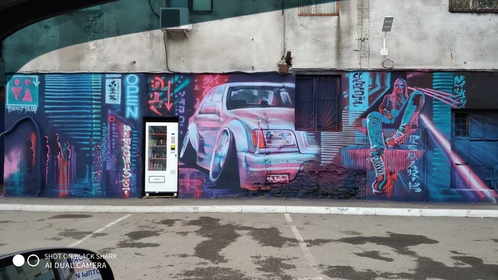 Cyberpunk in Omsk - My, Cyberpunk, Omsk, Graffiti