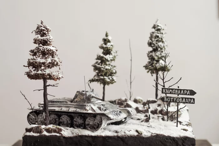 My second diorama. - My, Modeling, Longpost, Prefabricated model, Hobby, Zvezda, Star, Tanks, Diorama, Stand modeling, , T-34, T-34-76, Winter, Stars